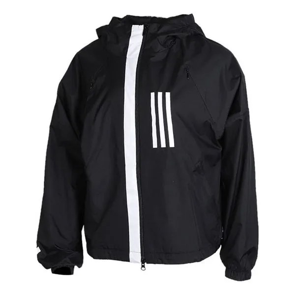 Куртка с капюшоном спортивная куртка для бега Adidas, черный