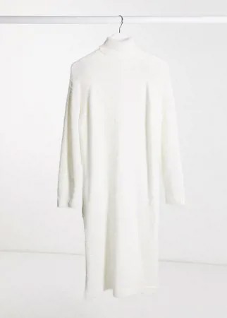 Белое пушистое платье-джемпер мидакси Missguided-Белый