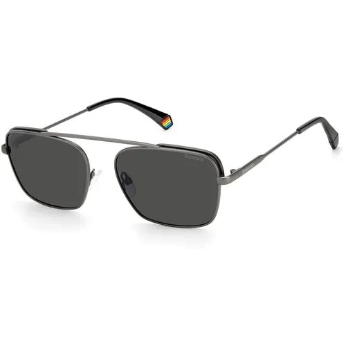 Солнцезащитные очки Polaroid, серебряный, серый