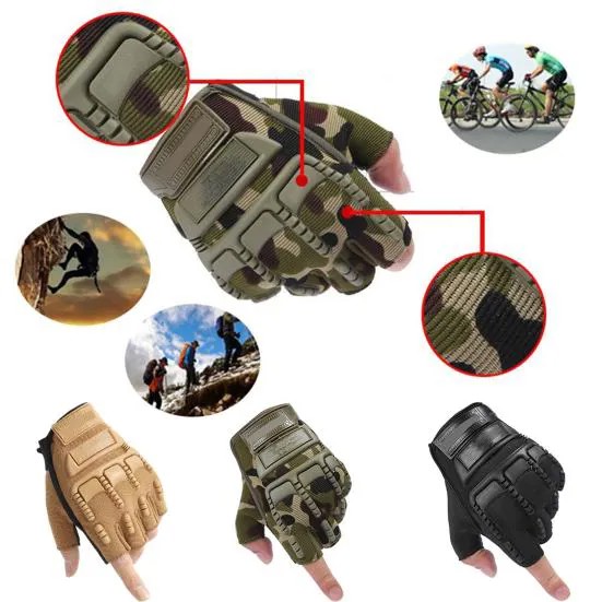 JiJinLeiYu Мужская армия Армия Открытый Боевой Велосипед Страйкбол Половина Пальца Перчатки