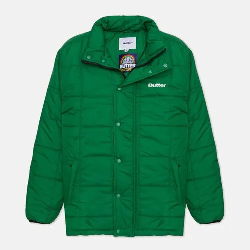 Куртка Butter Goods grid puffer зимняя, силуэт прямой, подкладка, размер xl, зеленый