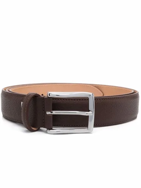 Corneliani logo-plaque pebbled belt