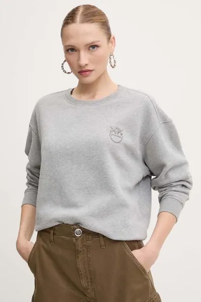 Хлопковая толстовка Pinko, серый