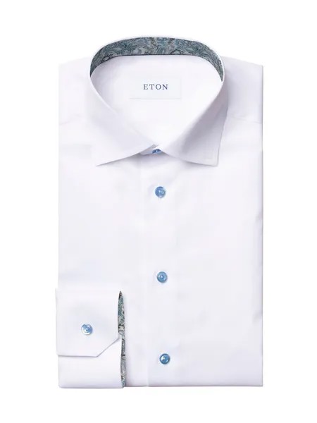 Рубашка Slim Fit из твила с узором пейсли Eton, белый