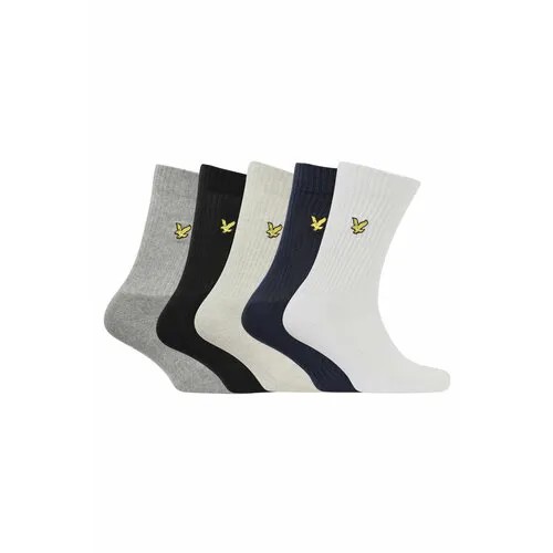 Носки Lyle & Scott CAMDYN, 5 пар, размер 40-46, синий, черный, белый, серый