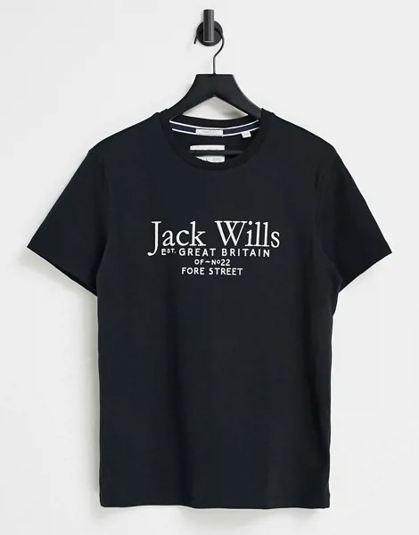 Черная футболка с логотипом Jack Wills Carnaby-Черный цвет