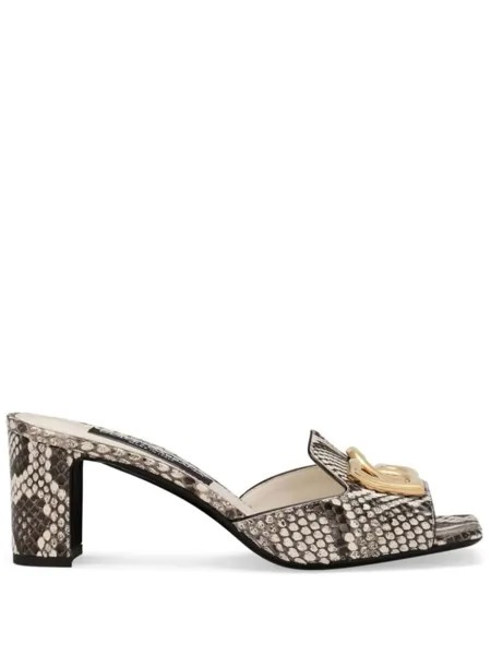 Dolce & Gabbana мюли с логотипом DG, нейтральный цвет