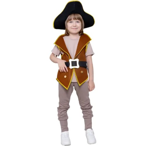 Карнавальный костюм Пирата, фетр, шляпа пирата/жилетка/пояс, Санта Лючия