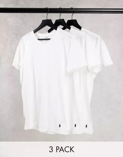 Комплект из трех белых футболок с логотипом Polo Ralph Lauren