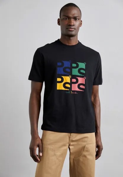 Футболка с принтом MENS SQUARE  PS Paul Smith, черный