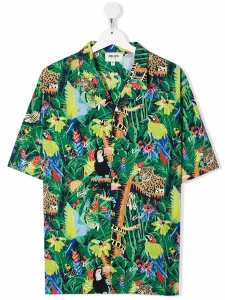 Kenzo Kids рубашка с короткими рукавами и принтом Tropical Jungle