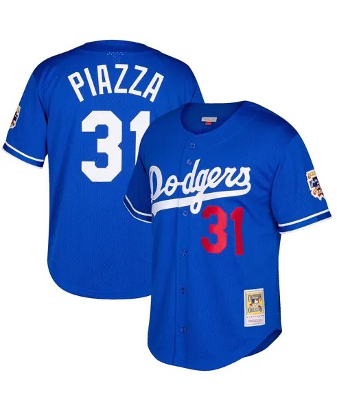 Мужская сетчатая тренировочная майка Mike Piazza Royal Los Angeles Dodgers Cooperstown Collection Mitchell & Ness