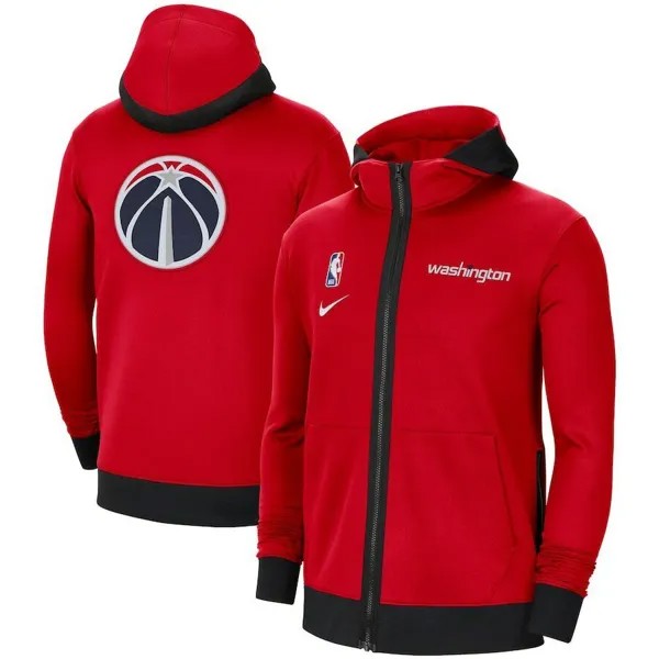 Толстовка Nike NBA Showtime Therma Flex Washington Wizards красная с полной молнией CN4066-657