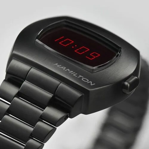 Наручные часы Hamilton Часы Hamilton American Classic PSR Digital Quartz H52404130, черный