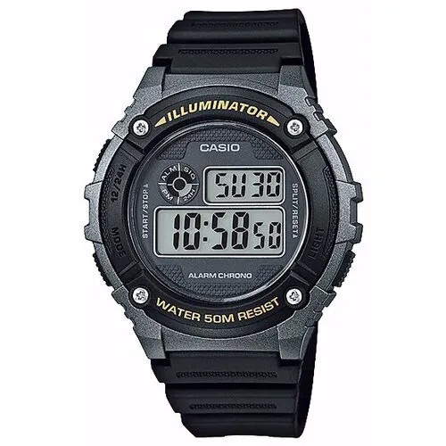 Наручные часы CASIO Collection Men W-216H-1B, черный, серебряный