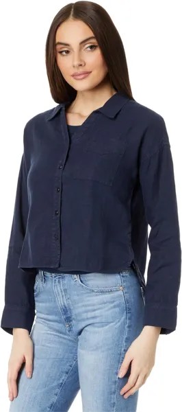 Рубашка Michael Stars Gracie Crop Button Down Shirt, цвет Nocturnal