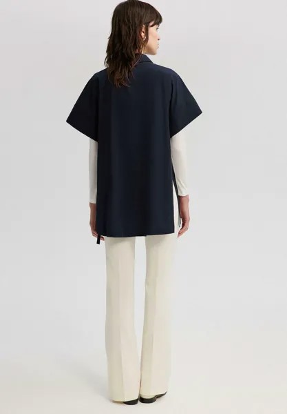 Блузка на пуговицах SHORT SLEEVE WITH THIN BELT Touché Privé, темно-синий
