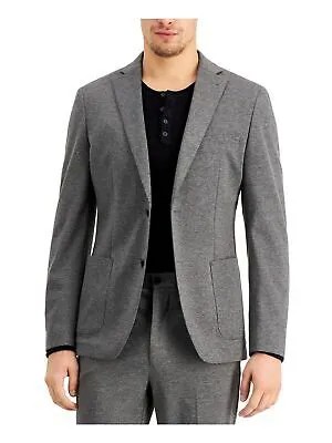 CALVIN KLEIN Мужской серый однобортный приталенный эластичный костюм с раздельным пиджаком 46R