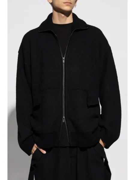 Yohji Yamamoto пальто большого размера на молнии, черный