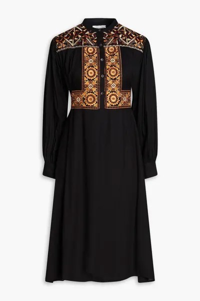 Креповое платье Bettina с вышивкой ANTIK BATIK, черный