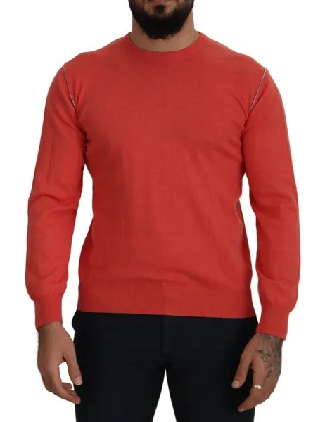 ELEVENTY Свитер Оранжевый хлопковый пуловер с круглым вырезом IT50/US40/L 550 долларов США