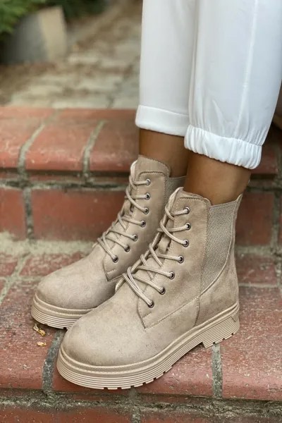 Женские замшевые эластичные ботинки телесного цвета, элегантные модные удобные теплые качественные зимние стильные ботинки, 2021