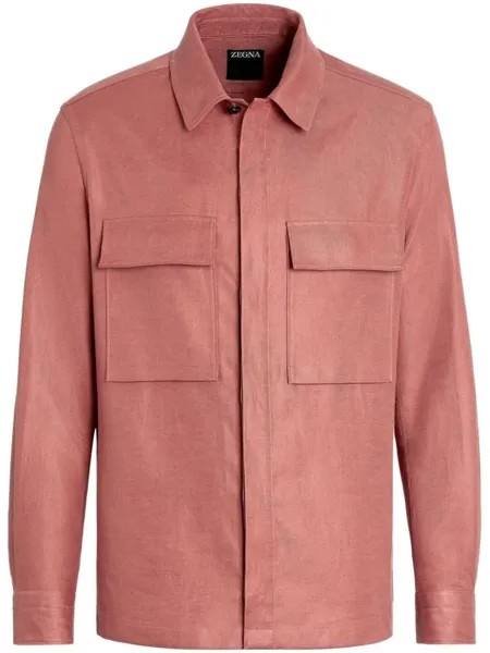 Zegna куртка-рубашка Pure Linen, красный