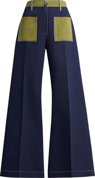 Брюки Marni Organic Drill Trousers 'Deep Blue', синий