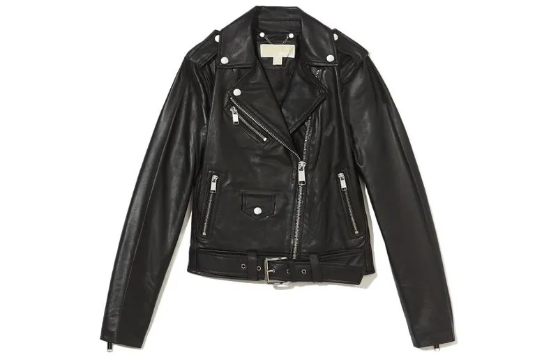Michael Kors Женская Кожаная Куртка Michael Kors, цвет Black
