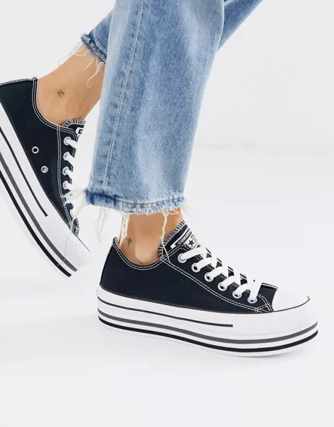 Черные кеды на платформе Converse Chuck Taylor Ox All Star-Черный