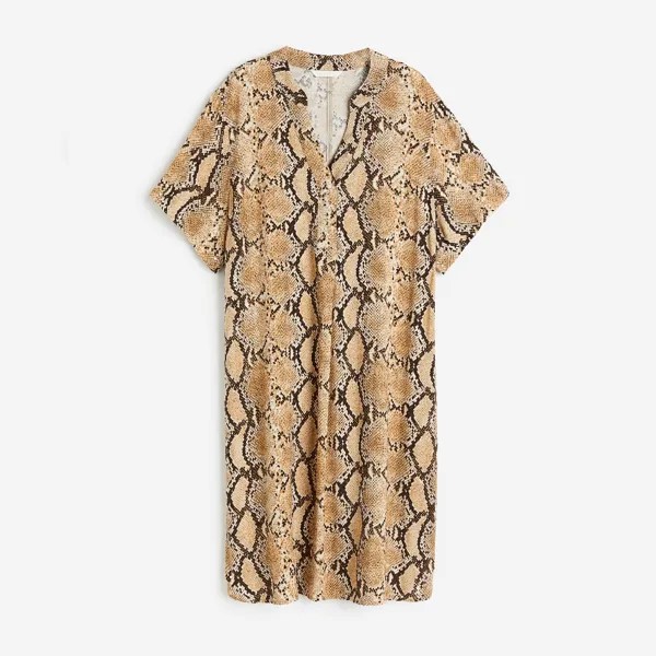 Туника H&M V-neck Snakeskin-Patterned, бежевый