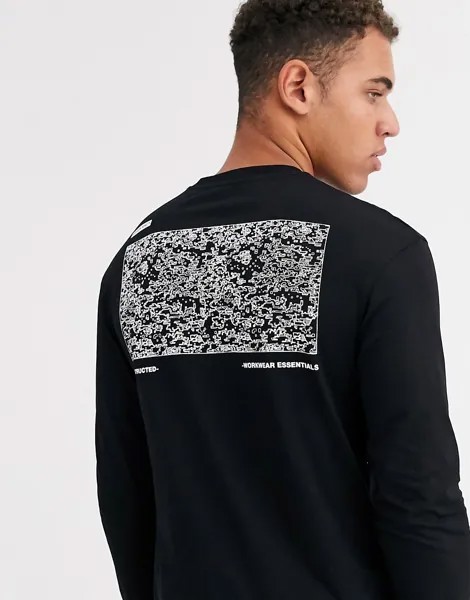 Черный свободный лонгслив с логотипом Jack & Jones Core