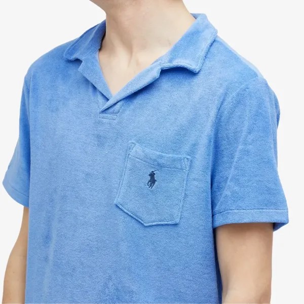 Polo Ralph Lauren Рубашка-поло из хлопковой махровой ткани, синий