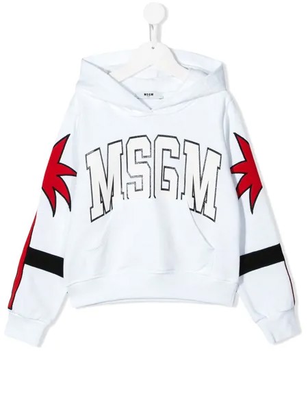 MSGM Kids худи с принтом и логотипом