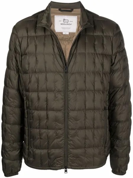 Woolrich пуховик с нашивкой-логотипом, зеленый