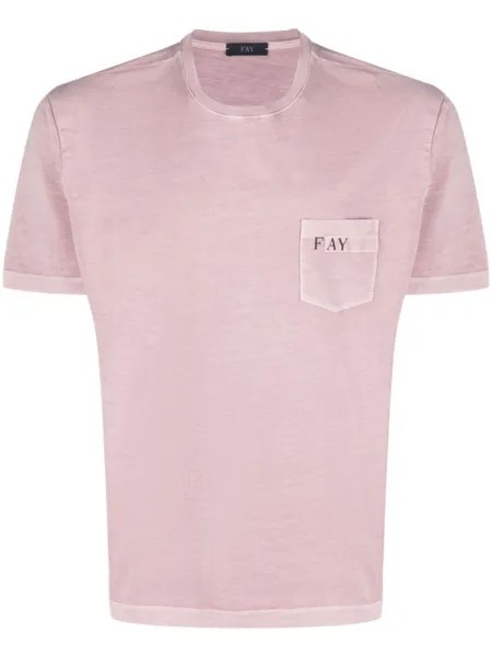 Fay футболка с логотипом, розовый
