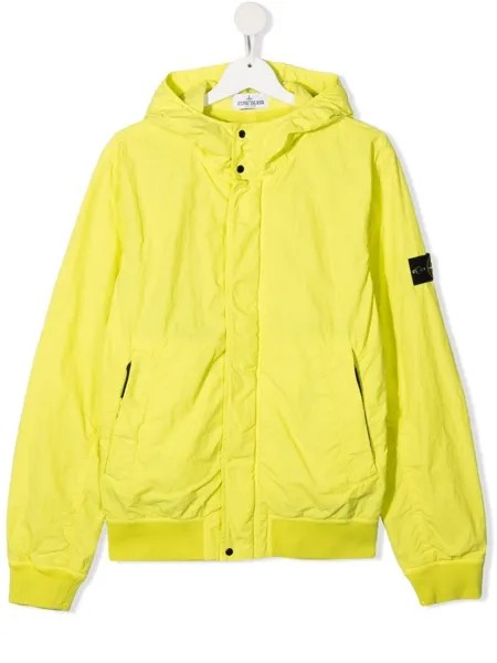 Stone Island Junior куртка с капюшоном и нашивкой-логотипом