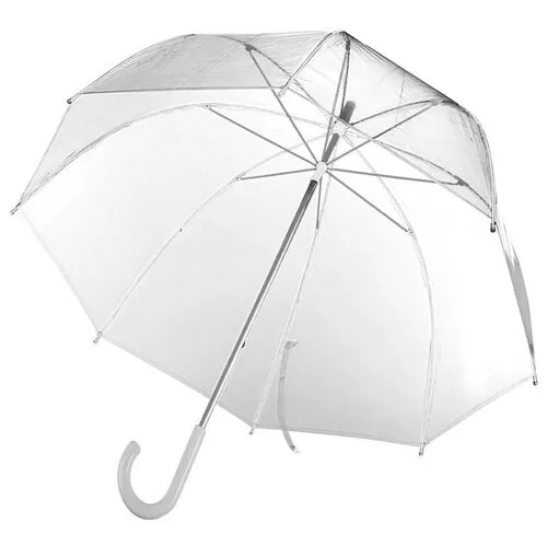 Зонт-трость Проект 111, механика, купол 82 см., 8 спиц, прозрачный, бесцветный