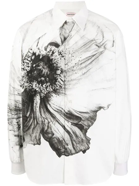 Alexander McQueen рубашка с цветочным принтом