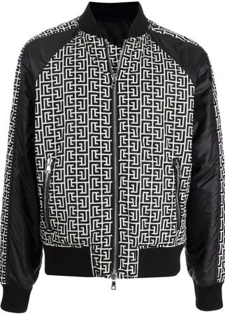 Balmain бомбер с геометричными вставками