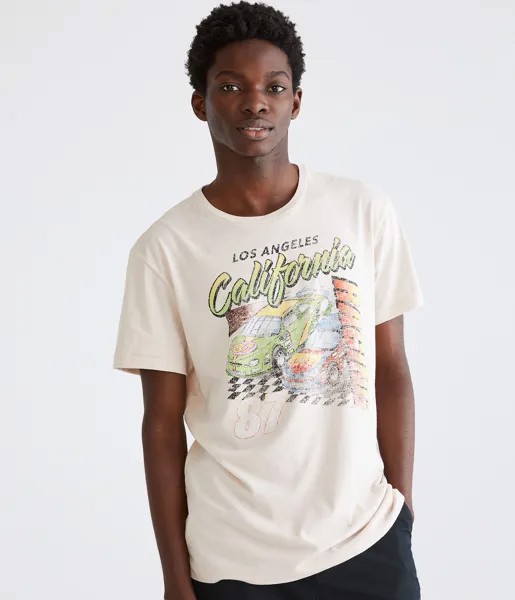 Футболка с графическим рисунком California Racing Aeropostale, бежевый