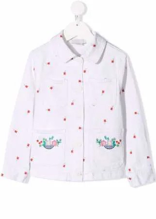 Stella McCartney Kids джинсовая куртка с цветочной вышивкой