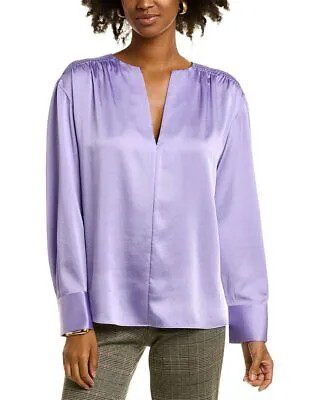 Женская блузка с присборками Vince, фиолетовая, Xs
