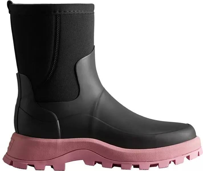 Hunter Boots Женские короткие непромокаемые сапоги City Explorer, черный/розовый