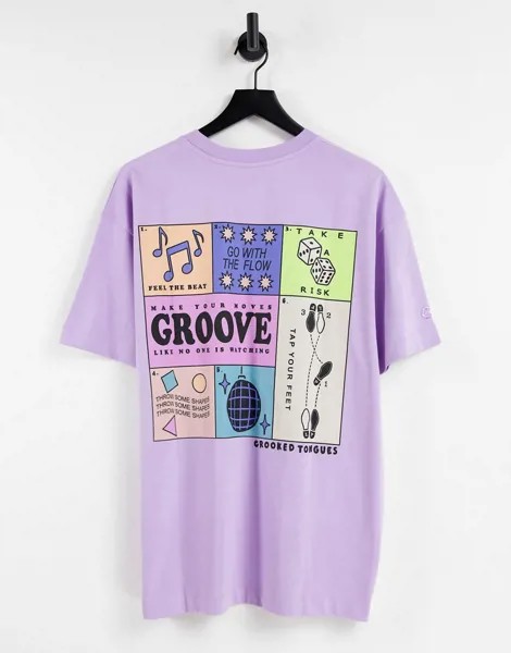 Фиолетовая футболка с принтом 