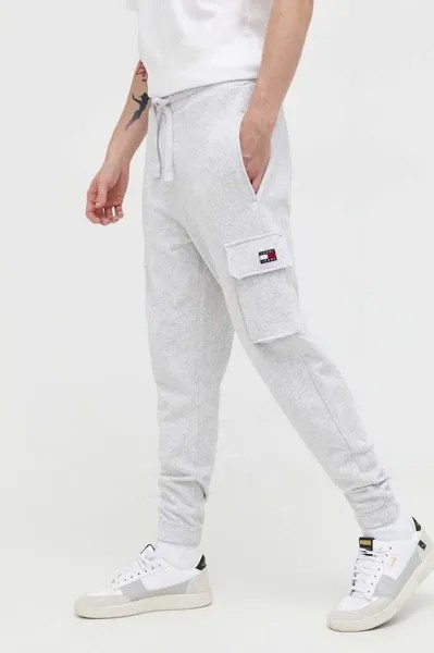 Спортивные брюки из хлопка Tommy Jeans, серый