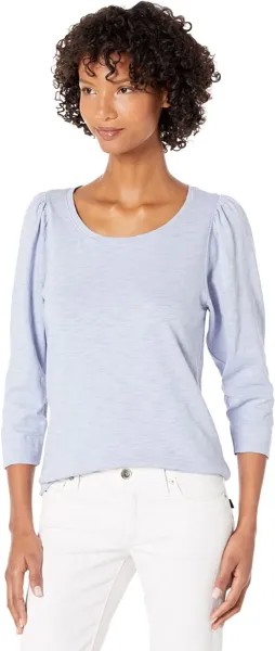 Футболка Lilla P 3/4 Sleeve Ballet Neck Tee in Loose Knit Slub, цвет Cornflower