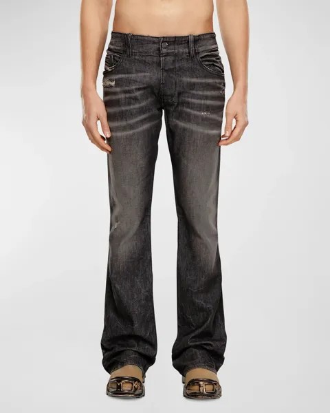Мужские зауженные джинсы Bootcut с D-Backler Diesel, цвет Black Denim
