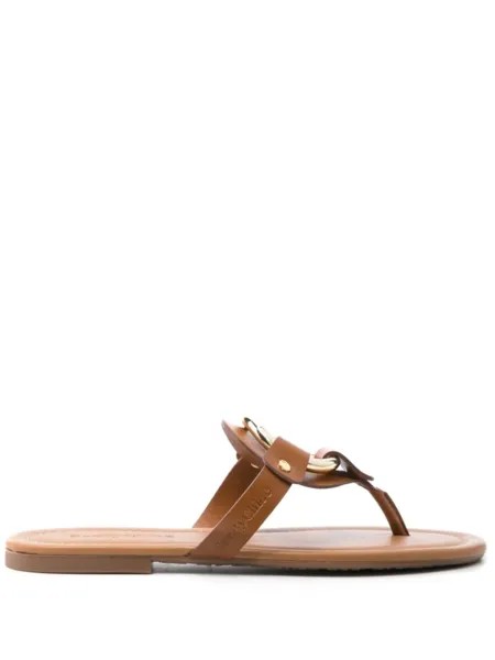 See by Chloé сандалии Hana на плоской подошве, коричневый
