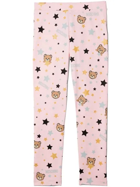 Moschino Kids легинсы с принтом Teddy Star